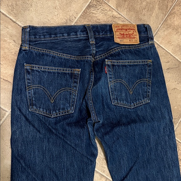 Levi's Dark Blue Straight Jeans - Picture 6 of 7